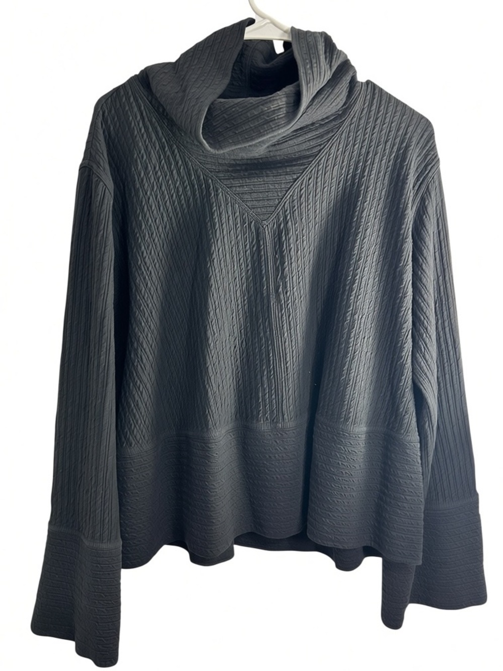 lululemon athletica Black Quilted Cowl Neck Pullover